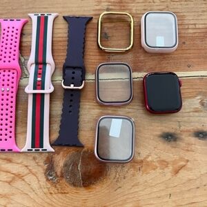 Apple Watch Series 7 large size 45 with 8 straps included